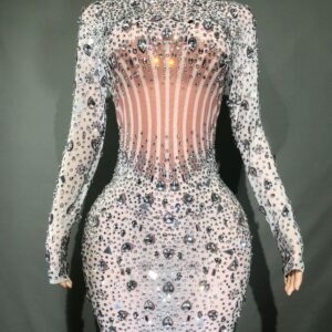 Short Diamond Corset Gown w/ sleeves