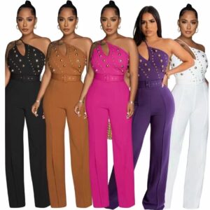 jumpsuit-w/-gold-grommet-decoration