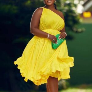 Plus Toga Style Dress w/ Ruffle