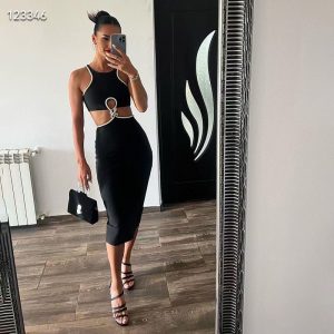 Bandage Diamond Metal Rope Dress