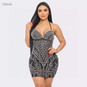 Diamond Encrusted Mini Dress