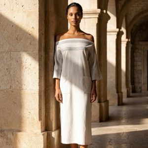Maxi Cotton Dress w/silver sparkle accents