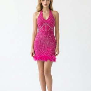 Pink diamond encrusted midi