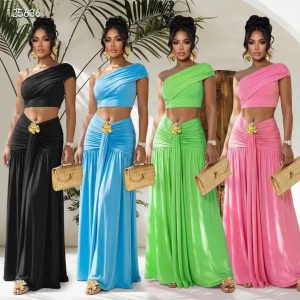 One Shoulder 2 pc. Draped set