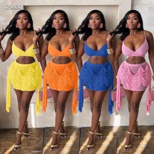 2 pc. Draped Skirt with Bikini Top