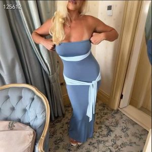 Scarf Accented Tube Dress
