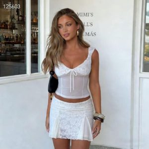 2 pc. Lacy Top w/ mini skirt